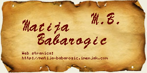 Matija Babarogić vizit kartica